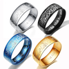 8mm musulmans Allah mots en acier inoxydable bague religieuse multicolore or anneaux pour hommes