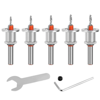 8mm Round Shank Drill Bit Set Adjustable Countersink 2.8-4mm Cone Drill Counterbore Router Drill Bit with Limit Stop All