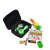 8pcs / set ensemble de sac de tuyaux à fumer portatif en S (tuyaux en silicone + boîte à concasseurs concasseurs à quatr