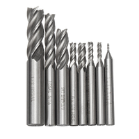 8pcs / set fraise fraise outils carbure monobloc fraise 4 fraises HSS 1 / 16-1 / 2 pouce