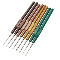 8pcs 13.7cm Crochets en plastique Crochet Multicolore SofT-handle Aiguilles à tricoter Set