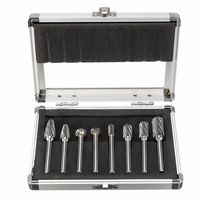 8pcs 1/4 pouce tige double fraise rotative carbure meurent meuleuse tête outil de meulage ensemble