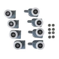 8pcs 25mm rouleaux de porte de douche haut et bas roues coureurs remplacement poulies