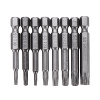 8Pcs 50mm Tournevis Magnétique Foret Set Hex Torx Tête Plate Sécurité Tamper Proof Tournevis Bit