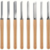 8PCS Professional Wood Turning Chisels Set High-Speed Steel Blades Lathe Chisel Kit with Skew Parting Spear Point Gouges