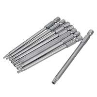 8pcs T8-T40 100mm embouts de tournevis Torx magnétique ensemble 1/4 pouces embouts de tournevis à tige hexagonale