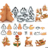8pcs thésaurisation 3d scène de noël cookie cutter moule ensemble en acier inoxydable carré carrée moule à gâteau dan ar