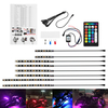 8PCS Voiture Moto ATV Bande RGB LED Télécommande Sous Glow Frein Lumière Kit Bluetooth