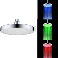 8poucesLEDContrôledela température Pluie Pomme de Douche Placage dEau Fini Montage Mu