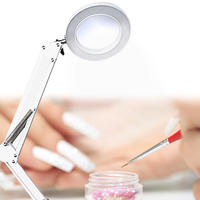 8X loupe éclairée USB 3 couleurs LED lampe de table en verre / outil de beauté pour les soins de la peau