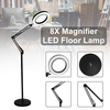8X Loupe Salon LED Lampadaire Bras Long Pliant LED Lampadaire 6 "Anneau USB Lampe