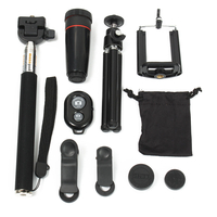 8X Téléobjectif Fisheye Objectif Bluetooth Selfie Shutter Stick Mini Trépied Kit Kit pour Photographie Smartphone