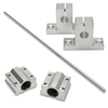8xArbre de rail linéaire 300mm avec supports d
