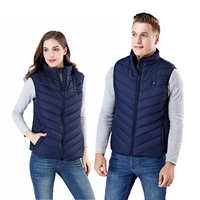 9 chaufferettes gilet bleu USB hommes femmes gilet chauffant électrique manteau lavable chaud