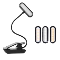 9 LED USB Rechargeable Eye-Care Warm Book Light Clip On Dimmable Table Lamp For Music Stand Night Reading Piano Power In