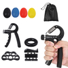 9 Pcs Renfort De Poignée Main Réglable Pince À Main Doigt Civière Résistance Stress Relief Ball Fitness Exercice Outils