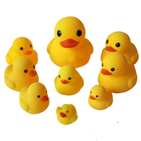 9 pièces jouets de salle de bain gros canard jaune vinyle parent-enfant jouer dans leau presser accompagner le bébé