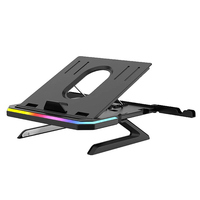 9001-RGB-BK Double-layer RGB Laptop Holder Heat Dissipation Lifting Stand 9-level Lifting Adjustable Foldable Vertical E