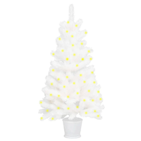 90cm Christmas Tree Artificial Holiday Christmas 250 Branches with 150 Warm LED Lights for Home,  Office,  Party Decoratio