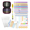 90pcs Crochet Crochet Kit Fil Aiguilles À Tricoter Outil De Couture Ensemble De Sac De Poignée Ergonomique