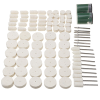 90pcs feutre polissage polissage tampons trousse à outils rotatifs Dremel en laine de laine