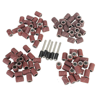 92pcs 1/4 bandes de ponçage pouces tambours manchons 60 120 240 320 grains avec 5 mandrin