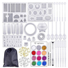 94 pièces résine moulage silicone moules époxy cuillère kit fabrication de bijoux pendentif artisanat