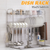 95x82x25.5cm 3 niveaux au-dessus de lévier Support de séchage de plat de support de couverts de cuisine en acier in
