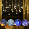96 LED Lumières de fenêtre de rideau de chaîne de flocon de neige Colorful Lampe de mariage 8 modes