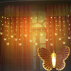 96 LED Lumières de rideau de chaîne de papillon Colorful Lampe étanche de mariage 8 modes