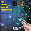96 LED Lumières de rideau papillon 8 modes Guirlande lumineuse avec télécommande IP44 Prise USB étanche dans la lumière