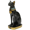 9.6 pouces Résine Vintage Egyptien Bastet Déesse Figurine Chat Noir Pharaon Statue Epoxy