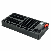 98 grilles Batterie support dorganisateur de stockage avec boîte de boîtier de testeur Batterie amovible