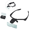 9892B 1.0 / 1.5 / 2.0 / 2.5 / 3.5X Loupe de bande Loupe Loupe de réparation de lunettes Loupe 2 LED Light avec 5Pcs Lune