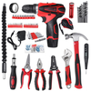 98pcs perceuse électrique sans fil Hammer tournevis multifonctionnel maison outil de réparation ensemble