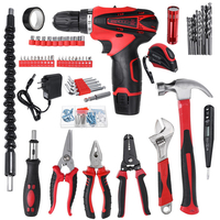 98pcs perceuse électrique sans fil Hammer tournevis multifonctionnel maison outil de réparation ensemble