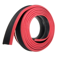 98x2inch noir rouge avant de la voiture de pare-chocs en caoutchouc protecteur lèvres automatique spoiler corps décorati