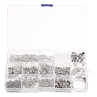 990 pièces/ensemble épingles à œil fermoirs de homard bijoux fil boucle doreille crochets Kit de recherche de bijou