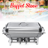9L Un ensemble Buffet Poêle de Deux Assiettes Variable contrôle de la chaleur Réchauffeur De Nourriture De Stockage Déco