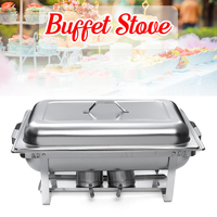 9L Un ensemble Buffet Poêle de Deux Assiettes Variable contrôle de la chaleur Réchauffeur De Nourriture De Stockage Déco