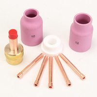 9pcs 1 / tig 8inch torche de soudage 17/18/26 tak19 grand gaz accessoires lentille kit