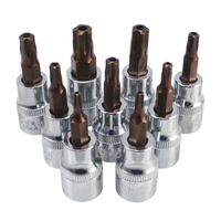9Pcs 3/8 Inch Drive Sockets Set T10-T50 Cinq Angle Torx Tournevis Bits Socket