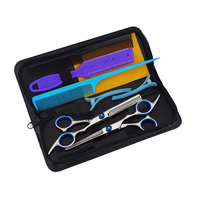 9pcs ciseaux à cheveux coupe cisailles à effiler peigne clips kit de ciseaux