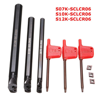 9pcs s07k / S10k / s12k-sclcr06 tournant porte-outil avec des inserts de ccmt060204