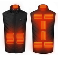 9 Places Chauffage Unisexe 3-Gears Vestes Chauffantes USB Électrique Thermique Vêtements Hiver Chaud Gilet En Plein Air