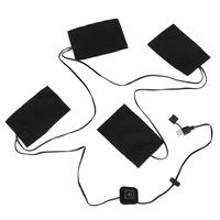 9W 5-12V USB Chauffage 4 protections 3 vitesses Gilet thermique plaque chauffante Veste Moto hiver chaud