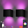 9W Tuya WIFI Smart RGB LED Wall Lamp Outdoor Waterproof Cube RGBW APP Dimming Exterior Wall Light Atmosphere Washer Ligh