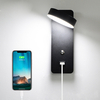9W 350 ° lampes murales dintérieur à LED rotatives avec interrupteur USB Charge applique murale pour éclairage à la