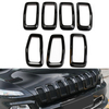 ABS Grille avant noire Décorer la bague de garniture Kit de garniture pour Jeep Cherokee 2014-2016