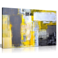 Abstrait Gris Jaune Peintures Art Impression Sur Toile Mur Photos Officce Maison Sans Cadre